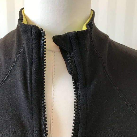 Lululemon forme jacket *cuffins pow stripe split pea /black Size 4 - Picture 4 of 9